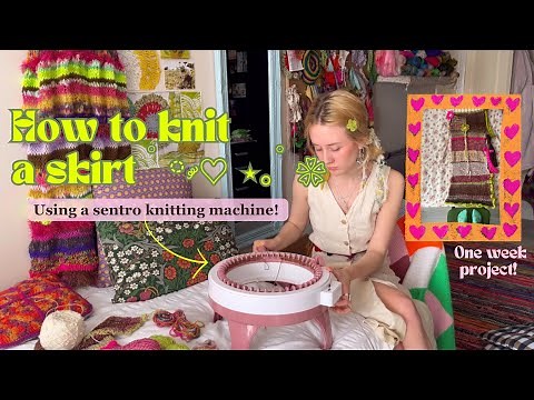 How I knit skirts on my sentro knitting machine | sentro panel tutorial + knitting vlog