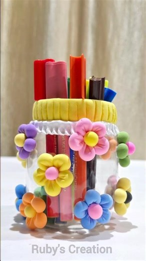 Cutest DIY Pen Holder Ever! ✨🌸 | Aesthetic Desk Decor #youtubeshorts #diy