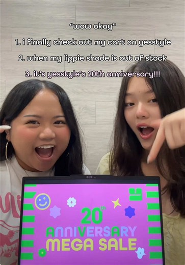 💚🌟 ITS TIME FOR OUR ANNIVERSARY MEGA SALE! 🌟💚 🛒 UP TO 50% OFF for 60 brands on YesStyle (Korean, Chinese & Japanese) don’t miss out on one of our BIGGEST sales of the year! 💟 YES to 2️⃣0️⃣ years, YES to Mega Savings! 💚 #yesstyle #megasale #kbeauty #yesties