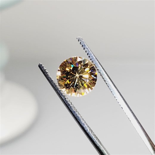 6.90ct Golden Strontium Titanate/titanite 10mm Round Loose Faceted Gemstone - Etsy