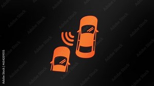 Blind Spot Monitoring (BSM) Warning Light on Car Dashboard