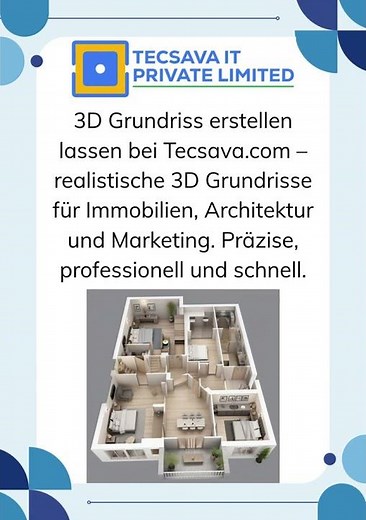 Professionelle 3D Grundriss erstellen lassen Tecsava