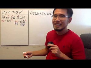 Q19, write an equation of an exponential function given two points