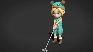 Little girl golf swing