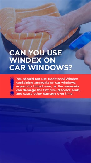 Not all cleaners are created equal! 🚗✨ While Windex might seem like the obvious choice, ammonia-based cleaners can actually damage your car's tinted windows and rubber seals over time. We recommend using automotive-specific glass cleaners to keep your windows crystal clear without the risk. #GlassDoctor #Neighborly #AutoGlass #CarCare #WindowCleaning | Glass Doctor of Dallas Metroplex