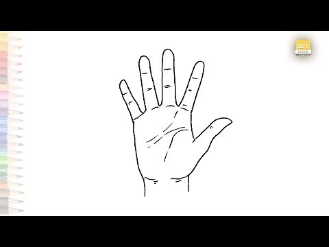 Human hand palm drawing easy | Outline sketches | How to draw hand palm step by step | #artjanag