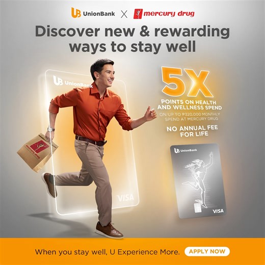 17K views · 44 reactions | ✨ Shop for your essentials and earn rewards with the UnionBank Mercury Drug Credit Card!  Enjoy exclusive perks, rebates, and hassle-free transactions every time you buy your health and wellness needs.  Apply now  https://unionbankph.com/r/suki for a chance to receive a ₱2,500 Mercury Drug eGC! #SwipeToSave #UBuexperiencemore #UnionBankxMercuryDrug #UBxMDC #80YearsOfCare #80YearsOfService #eyti | Mercury Drug Corporation | Facebook