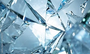 Shattered Glass: Abstract, sharp, and captivating, this image of shattered glass evokes a sense of fragility and resilience. The intricate network of shards, bathed in ethereal light, creates a mesmer