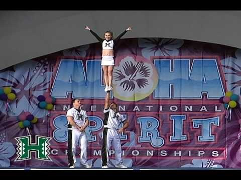 University of Hawaii Cheer Kristin and Kelvin Pre-NCA stunt routine!!