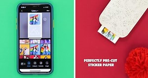 HP 1AH01A Sprocket Premium Zink Sticker Fotopapier, Weiß, 20 Blatt, 5 x 7,6 cm