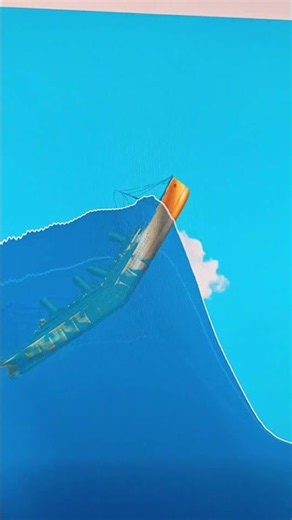 Golden Titanic vs Megatsunami! 🌊 Will it survive #floatingsandbox # titanic #shorts