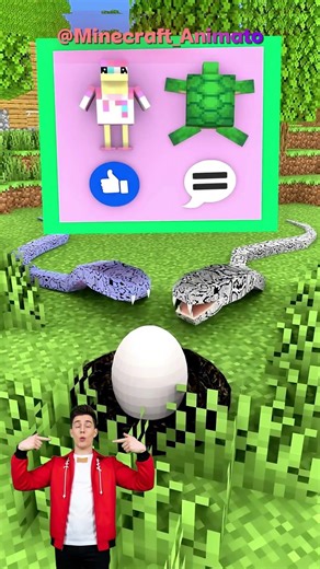 2 Snakes vs The FORBIDDEN Egg #minecraft #shorts #animation