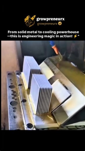 ™𝐆𝐫𝐨𝐰𝐏𝐫𝐞𝐧𝐞𝐮𝐫𝐗 | 𝐄𝐧𝐭𝐫𝐞𝐩𝐫𝐞𝐧𝐞𝐮𝐫 𝐌𝐢𝐧𝐝𝐬𝐞𝐭 on Instagram: "This is how a solid block of metal becomes a functional heat sink. Through processes like extrusion, skiving, and CNC machining, we maximize its surface area to pull heat away from sensitive electronics. 🔥 The result? No overheating, optimal performance, and a perfect showcase of thermal dynamics + mechanical engineering powering our modern world. Media: unknown (DM FOR CREDIT OR REMOVAL) Follow @growpreneurx for