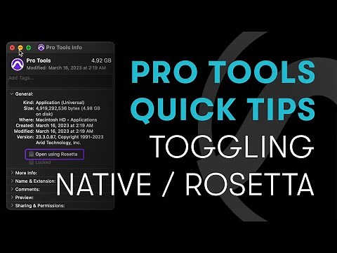 Toggling between Native and Rosetta Modes in Pro Tools