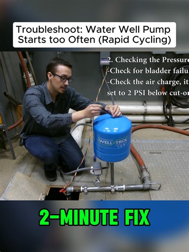 Troubleshoot: Water Well Pump Starts too Often (Rapid Cycling) #wellwater #pressureswitch #diagnostics #watersystem #WaterPressureFix #plumbingtime #plumber #plumbingservices #plumbers #watertank #repair #diyproject #howto #plumbing #diy #foruyou #fyp