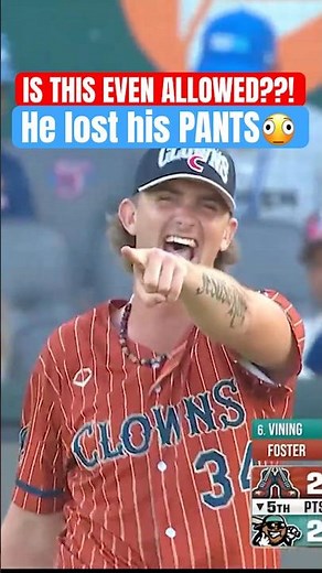 He loses his pants, but completes the double play 😵‍💫 #baseball #fyp #tricky #trending #shorts