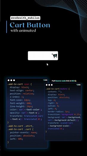 Animated Cart Button #css #coding #buttons #cart #Website #frontenddeveloper #webcoding
