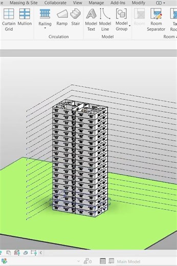 Multistory Building 3D model in Revit #architecture #3dmodeling #revit #bim #buildingdesign