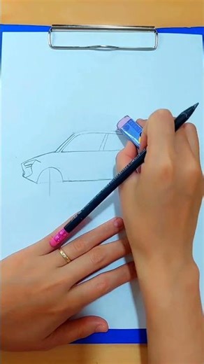Satisfying Minimalist Electric Car Drawing ✏️ | Modern EV Sketch for Beginners