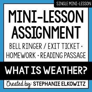 What is weather? Mini Lesson Activities | Sub Plans