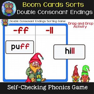 FLOSS RULE WORD SORT ESL PHONICS BOOM CARDS DOUBLE FINAL CONSONANTS FLSZ RULE