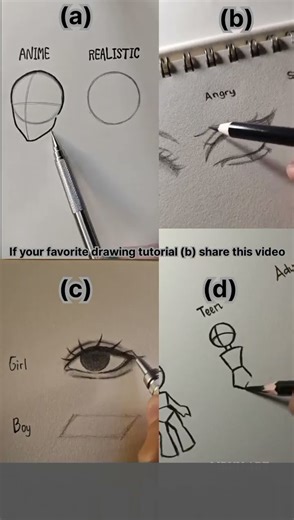 How to draw✏️ Four tricks✨#art #tutorial #drawing #fyp #fypシ