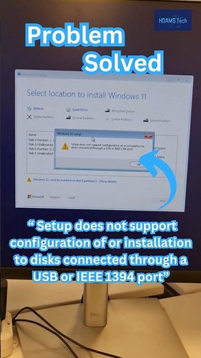 Setup does not support configuration of or installation USB or IEEE 1394 port #shorts #hdamstech