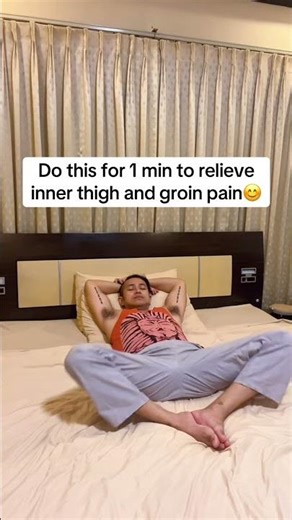 Do this for 1 min to relieve inner thigh and groin pain😊 #relaxing #fyp #groinpain #innerthigh