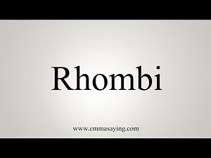 How To Say Rhombi