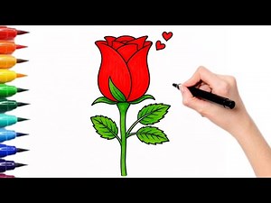 Beautiful Rose 🌹 Drawing Step By Step For Beginners | Art With Taiba