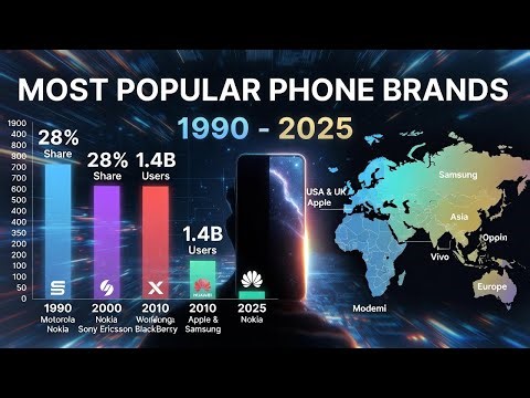Most Popular Mobile Phone Brands 1990–2025 | Global Smartphone Race