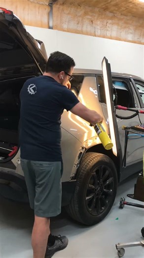 Hail Dent removal in progress! #automobile #cardentremoval