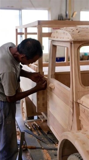 Building a Full-Size Wooden Truck by Hand — Amazing Thai Craftsmanship!