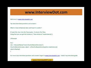 java interview questions and answer what is class forname interview