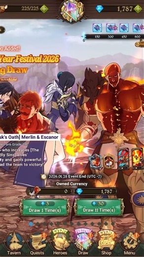 INCREDIBLE SUMMONING ESCANOR & MERLIN! | 7DS Grand Cross