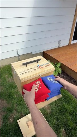 A new idea for cornhole #cornhole #backyardgames #drinkstand #woodworking