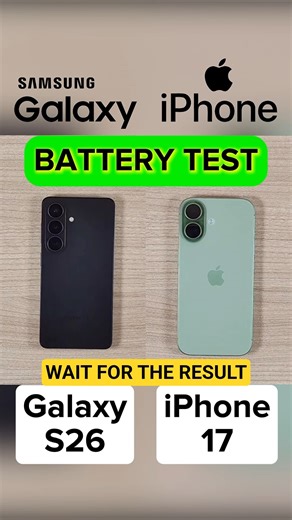 Galaxy S26 VS. iPhone 17 Battery Test #iphone #samsung #shortvideo #shortsfeed #shorts #short