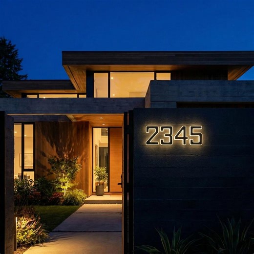 6.7in Solar House Number Light Sign, Auto On/off, No Wiring, Waterproof Address Plaque - Etsy