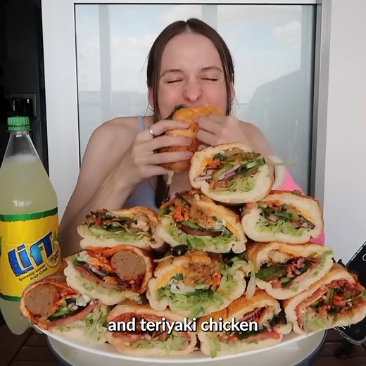 123K views · 2.2K reactions | I took on a massive 6 ft Subway sandwich! It was so tasty and such a fun challenge! | Nela Zisser | Facebook