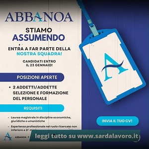 💧🟢 ABBANOA ASSUME A TEMPO INDETERMINATO IN TUTTA LA SARDEGNA 🟢💧 👉 Annuncio completo e link candidature 🔗 https://sardalavoro.it/sassari/assunzioni-abbanoa - #abbanoa #lavorosardegna #tempoindeterminato | Offerte di Lavoro in Sardegna