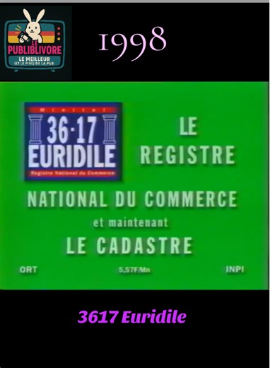 Publicité de 1998 pour le service minitel 3617 Euridile. #Fyp #Années90 #1998 #3617Euridile #Minitel
