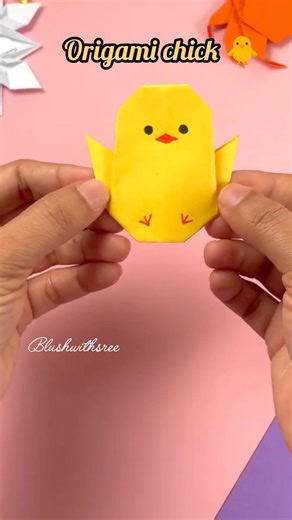 How to fold origami chick|| cute origami chick 🐣#beginners#shorts#Blushwithsree1176