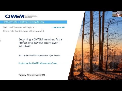 Becoming a CIWEM Member: Ask a Professional Review Interviewer