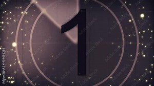 Vintage film countdown timer retro movie reel effect in cinematic style