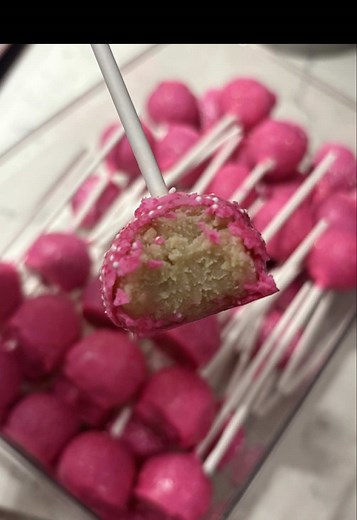 Cake Pops! Pretty in pink & sprinkled✨#cakepop #pink #sprinkles #target #custom