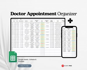 Doctor Appointment Organizer Google Sheets, Medical Visit Log, Health Tracker Template, Healthcare Scheduling Spreadsheet Google Sheets - Etsy UK