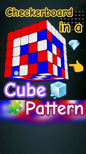 💞Checkerboard in a Cube Pattern 🧩Full Cube Design Amazing Pattern on a 5x5 Rubik’s Cube✨#shortsfeed