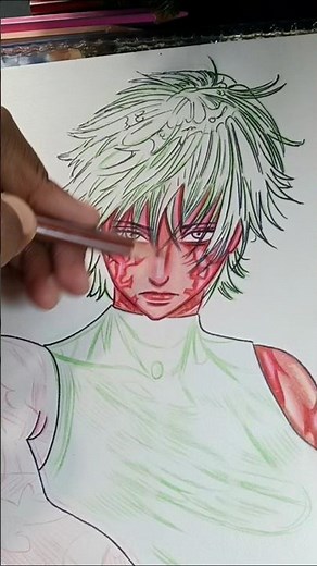maki drawing process ✨ #animedrawing #drawingideas #animeeart #jujutsukaisen #maki