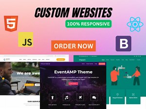 Custom website using HTML, CSS, javascript, react