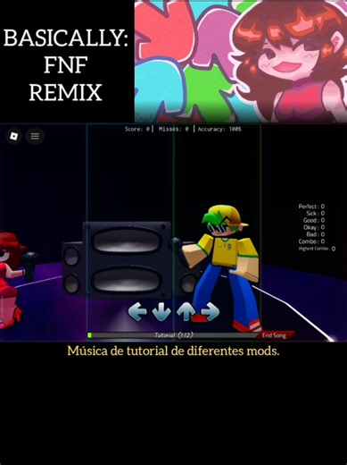 FNF: Tutoriais | basically: fnf remix - Roblox #fridaynightfunkin #fnf #music #fyp #roblox